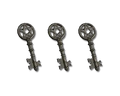 Key Set featuring three antique-style key blanks with pentagram-shaped heads, ideal for custom lock systems or decorative hardware use.